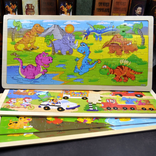 Ghép hình gỗ 96 miếng (8x12) 22.5 x 45cm (Vivitoys)